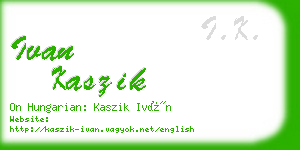 ivan kaszik business card